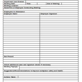 Blank Attendance Sheet Template