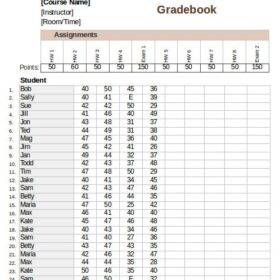 Blank Grade Book Template