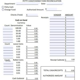 Cash Reconciliation Sheet Format