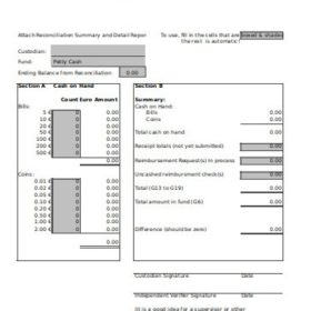 Cash Reconciliation Template