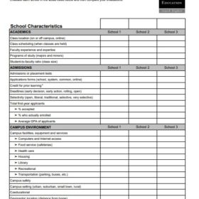 Comparison Worksheet Template PDF