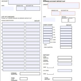 Deposit Record Slip Template