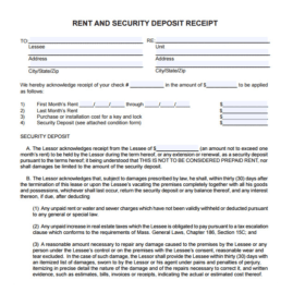 Rental Deposit Record Template