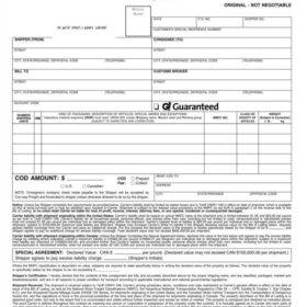 Blank Bill of Lading Template