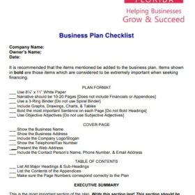 Business Plan Checklist Template