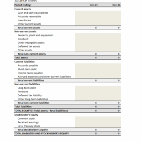 Company Profit Worksheet Template