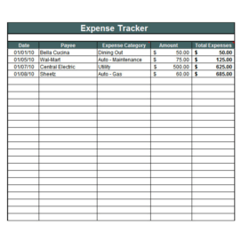 Cost Tracker Sample