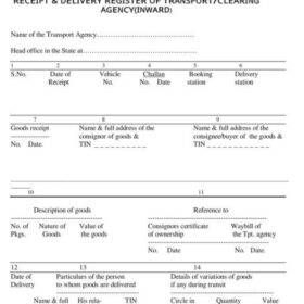 Delivery Bill of Lading Template