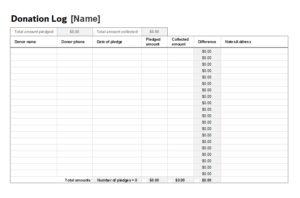 Donation Log Templates | 13+ Free Docs, Xlsx &amp; PDF Formats, Samples, Forms, and Examples