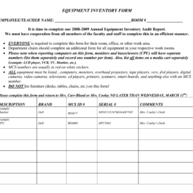 Equipment Register Form PDF