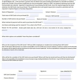 Gift Card Purchase Request Form