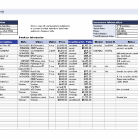 Home Inventory Order Template
