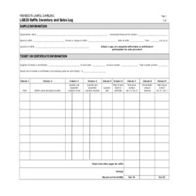 Inventory Sales Log Template