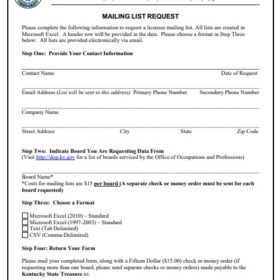 Mailing List Request Form