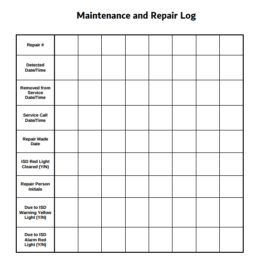 Maintenance And Repair Log Form