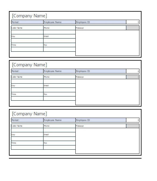 Message Slip Template Excel