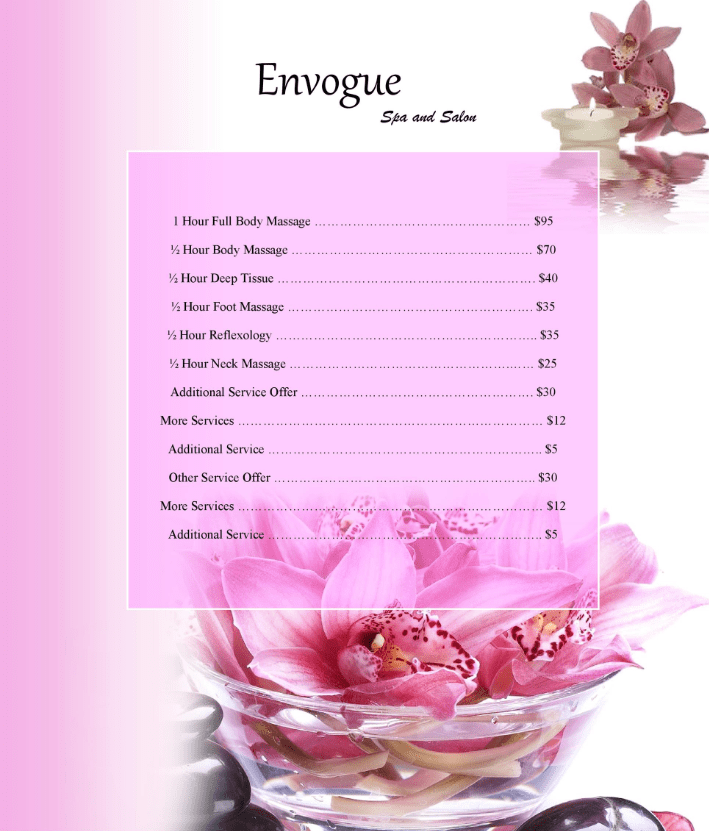 Price List Layout