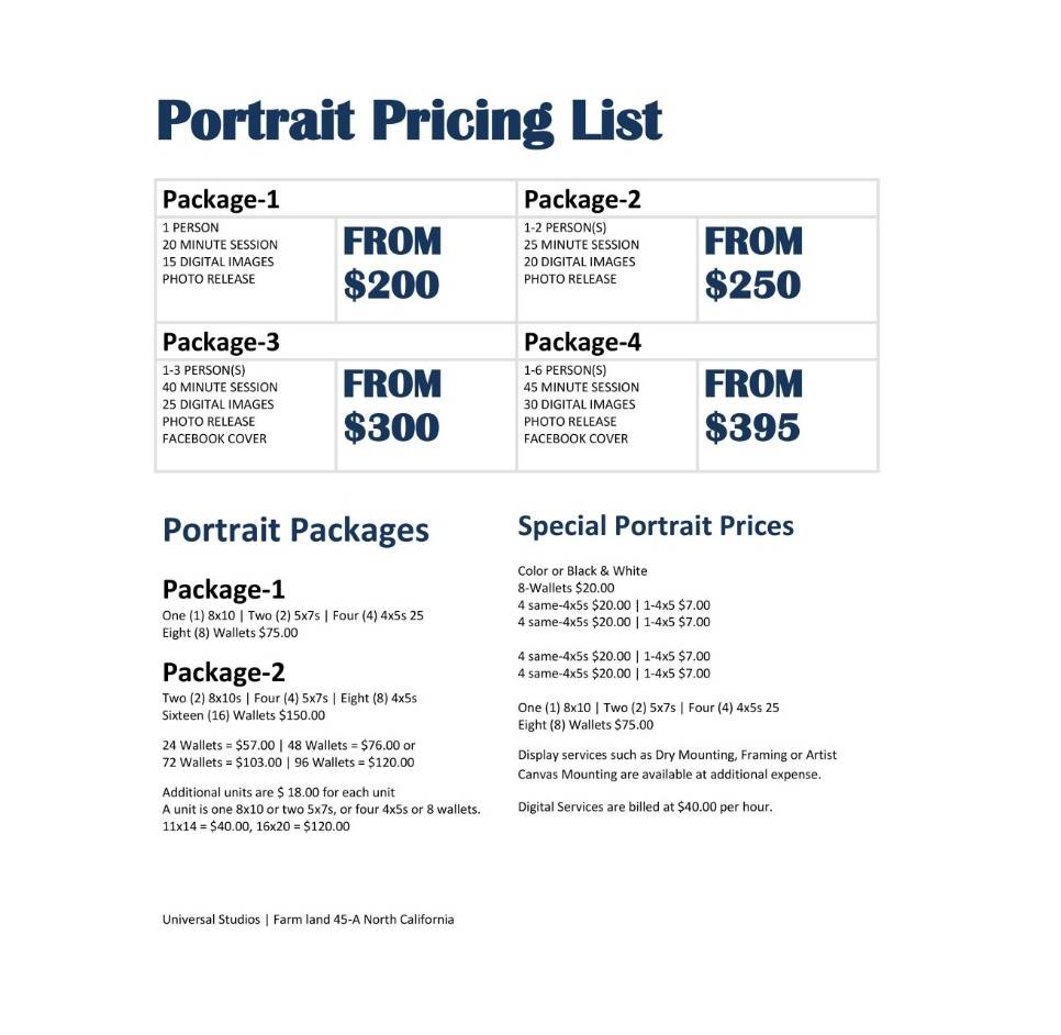 Printable Price List Template