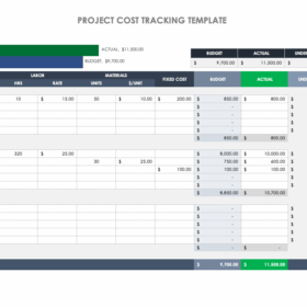 Project Cost Tracking Template