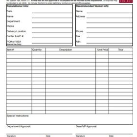 Purchase Requisition Form