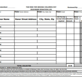 Rider Donation Log Template