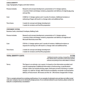 Sample Work Estimate Template