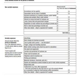Self Employed Company Profit Sheet Template