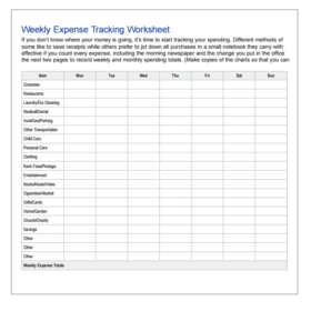Weekly Cost Tracker Template
