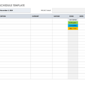 Weekly Project Schedule Template