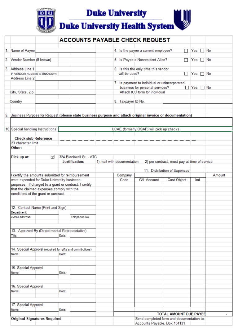 Cheque Requisition Form For Ap Sample Accounts Payable Purchase Check Requisition Form | Free Excel Templates