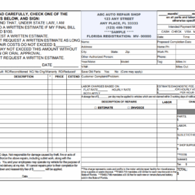 Auto Repair Invoice Form