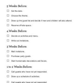 Baby Shower Planner Template Excel