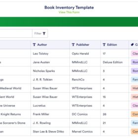 Book Inventory Form