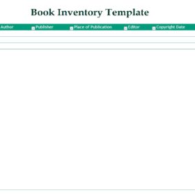 Book Inventory Template Excel
