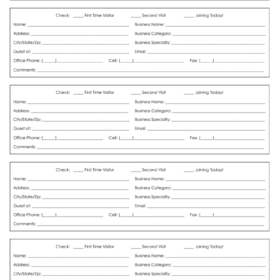 Business Place Visitor Form Template