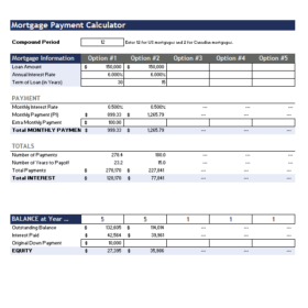 Home Mortgage Calculator Template Excel