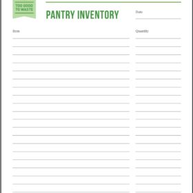 Kitchen and Panty Inventory Template
