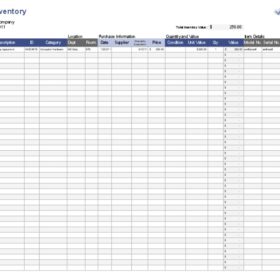 Plant Asset Inventory Template