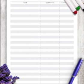 Printable Pantry Inventory Template