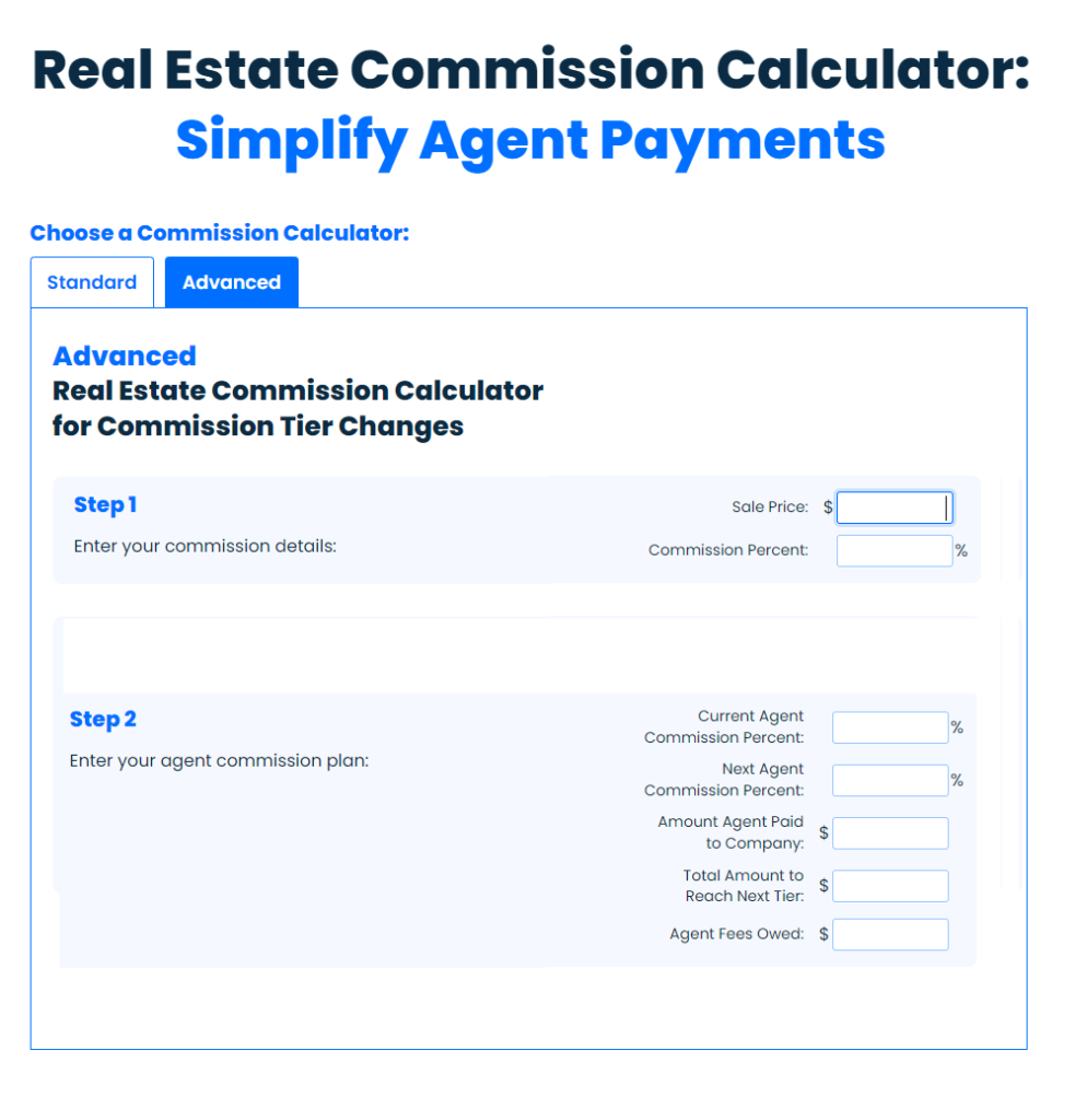 Real Estate Commission Calculator Format