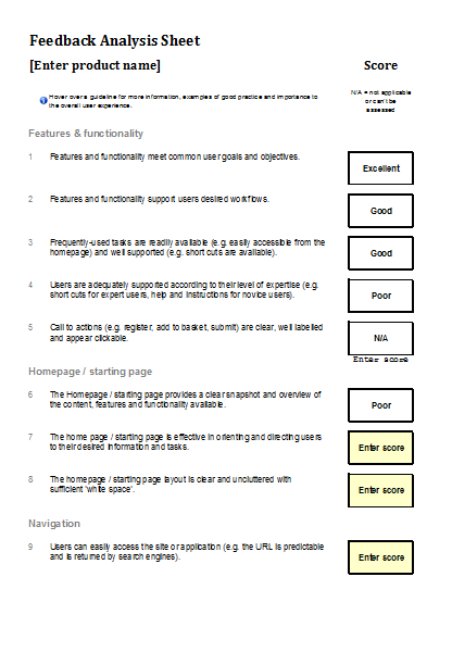Sample Feedback Analysis Template