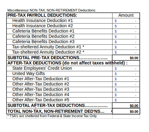 Sample Net Salary Calculator Template