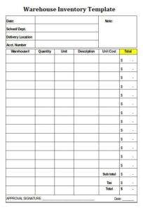 Warehouse Inventory Templates | 17+ Free Xlsx, Docs &amp; PDF Formats ...