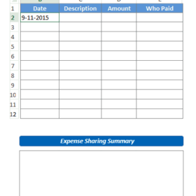 Shared Travel Expense Calculator Template