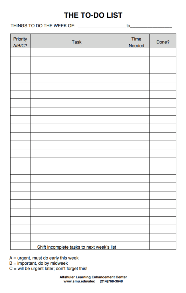 To Buy List Template PDF