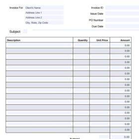 Blank Billing Invoice Template
