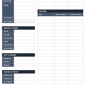 Business Emergency Contact List Template