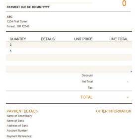 Cash Billing Invoice Template