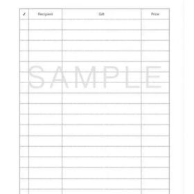 Christmas Gift List Template Excel