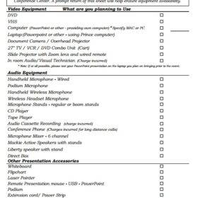 Equipment Maintenance List Example